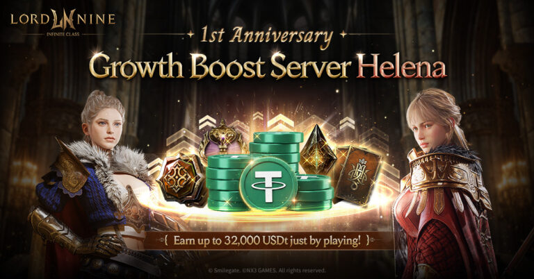 Smilegate LORDNINE Launches Pre-Registration for New Growth-Accelerated Server ‘Helena’ in Celebration of 1st Anniversary… 32,000 USDt Reward Event Underway