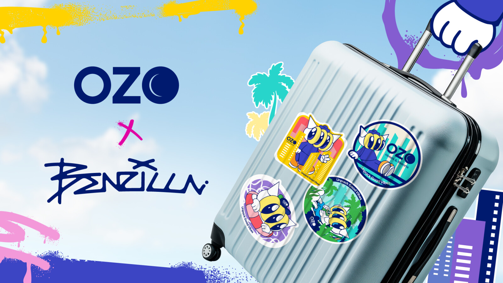 Stick with the Good Vibes: OZO and Benzilla Turn Travel Memories into Collectable Luggage Art