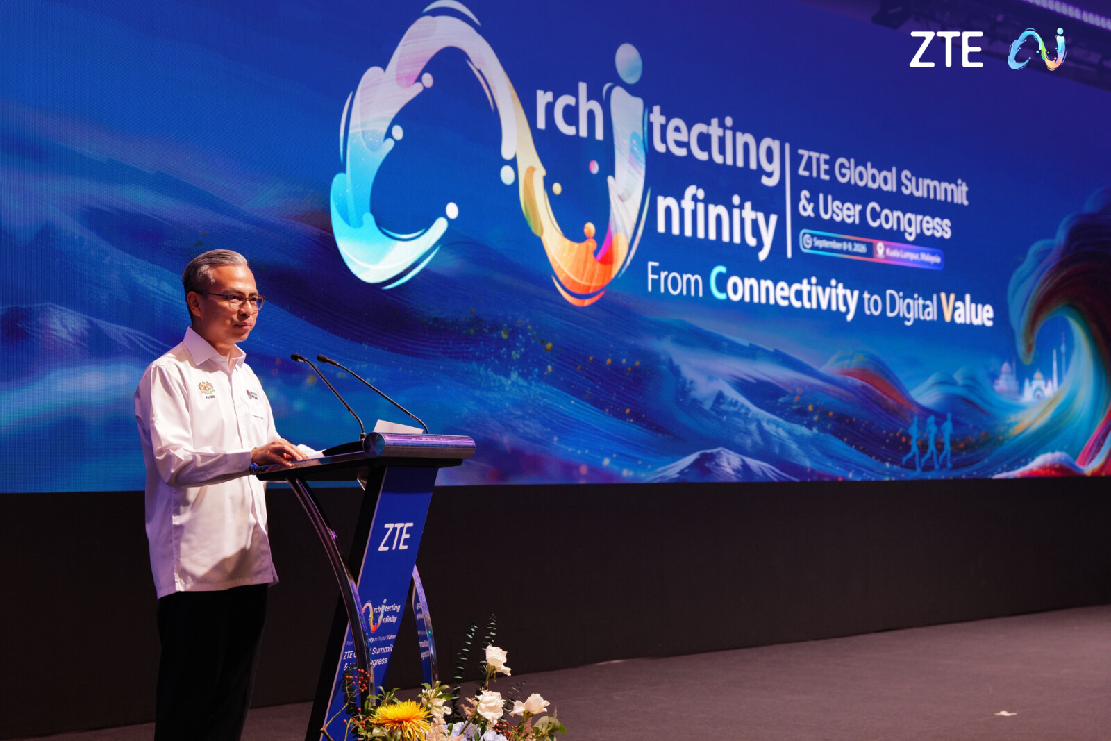 YB Dato' Seri Fahmi Fadzil, Minister of Communications for Malaysia, delivered the opening address at the ZTE Global Summit & User Congress 2026