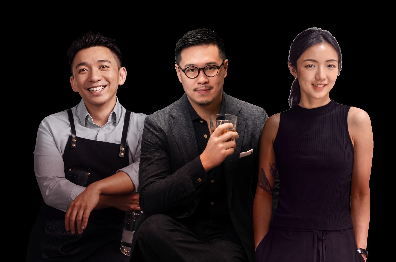 Asia's leading mixology innovators (from left): *Nokoy Mak *Andrew Ho *Shelley Tai