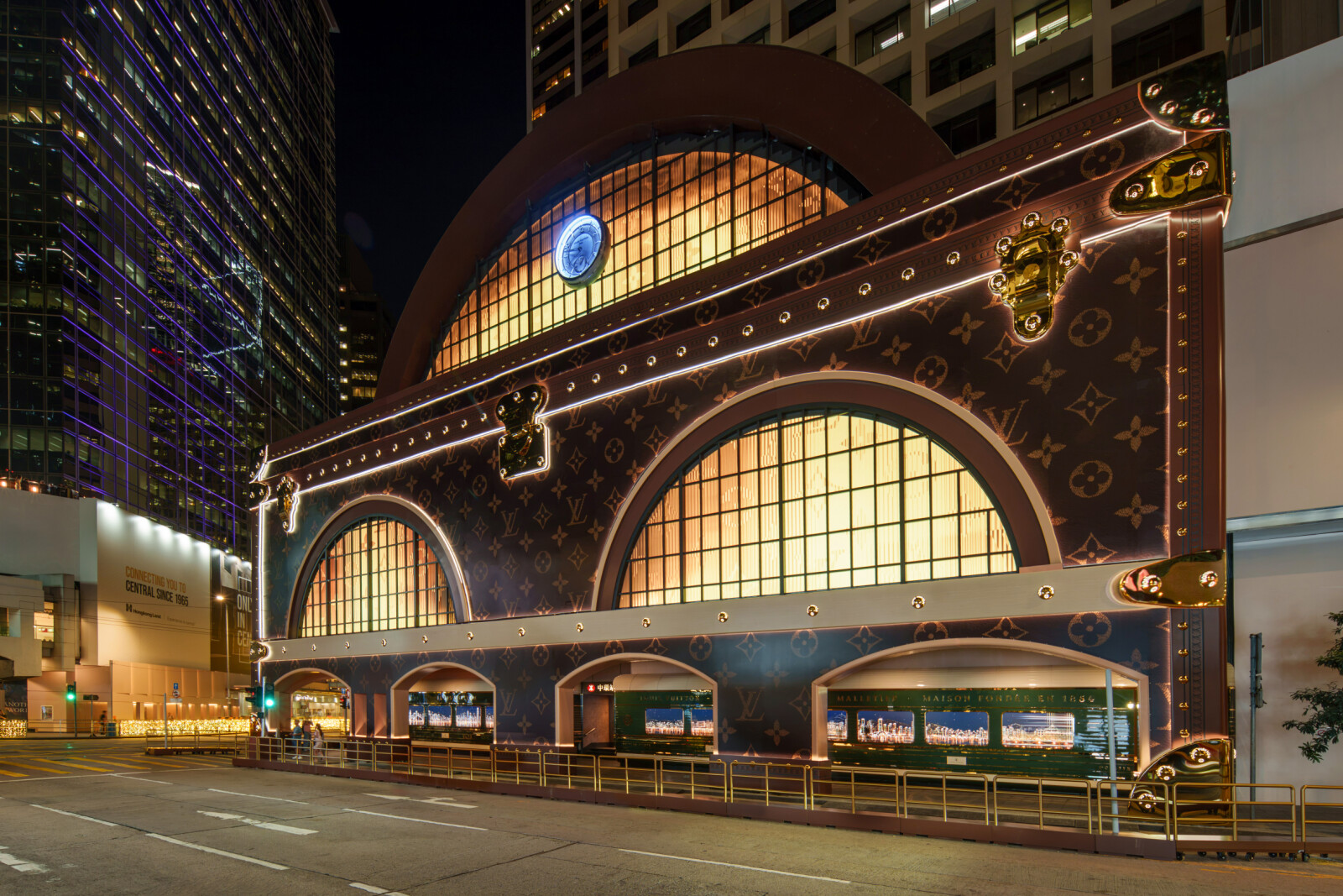 Louis Vuitton's Art of Travel pulls into the station at Louis Vuitton Central Station – the Landmark pop-up in Hong Kong