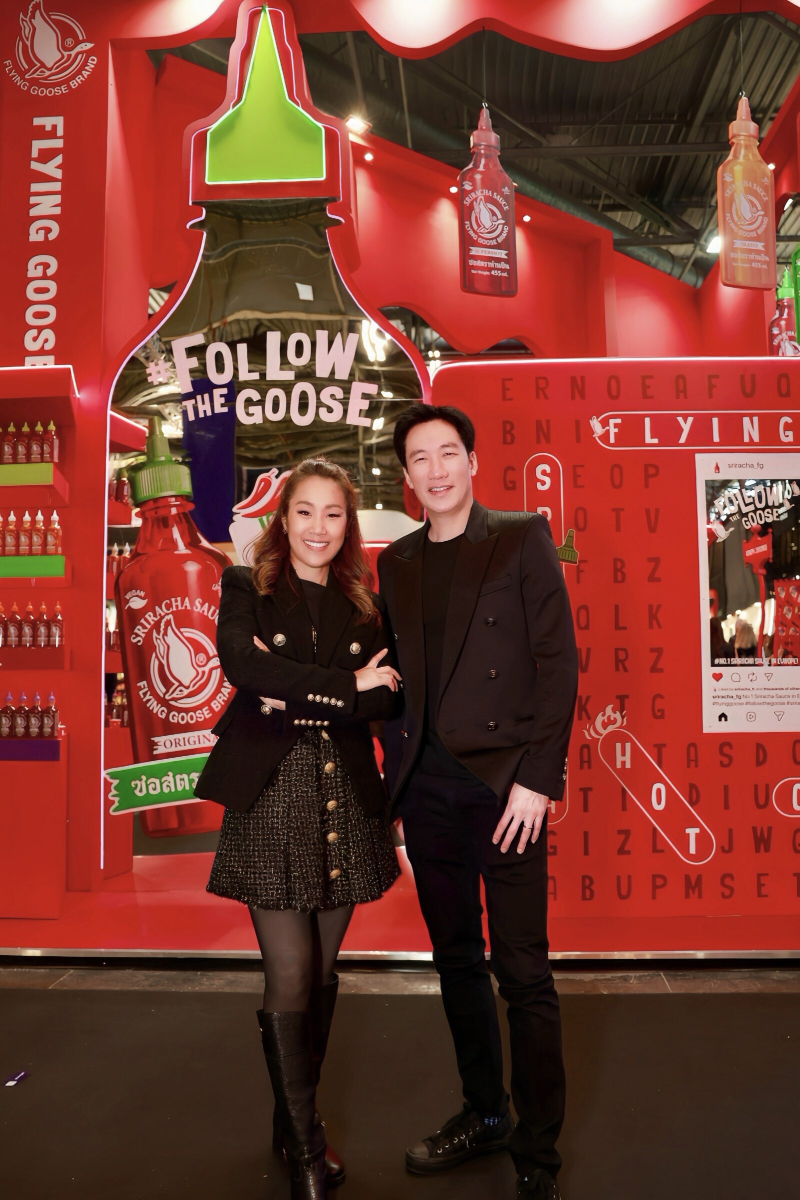 Ms. Vasana Jantarach and Mr. Jittiporn Jantarach, executives of Exotic Food, at the Flying Goose booth at SIAL Paris 2026, showcasing the company's position as a leading global Sriracha producer and exporter, with products sold in more than 80 countries.